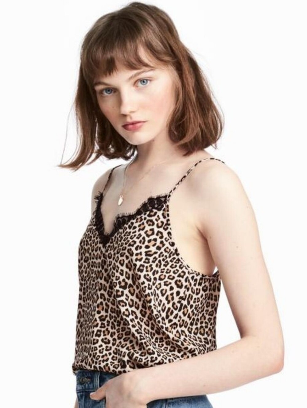 H&M Divided Women's Cheetah-Print Lace Camisole, Size 4